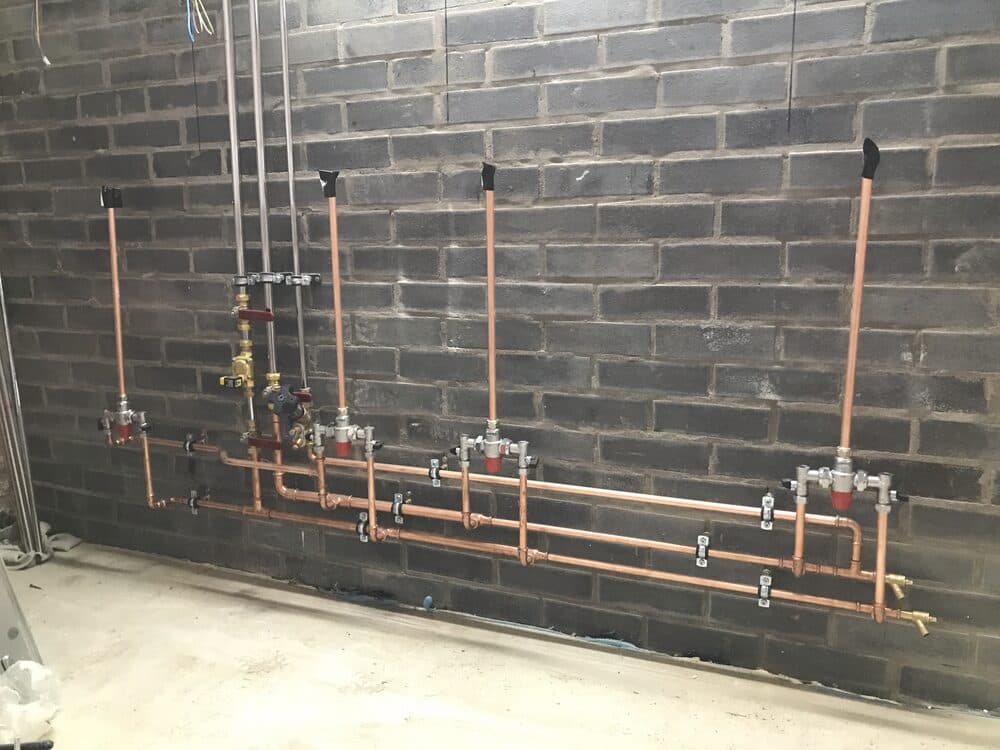 Commercial pipework and valve manifold installation