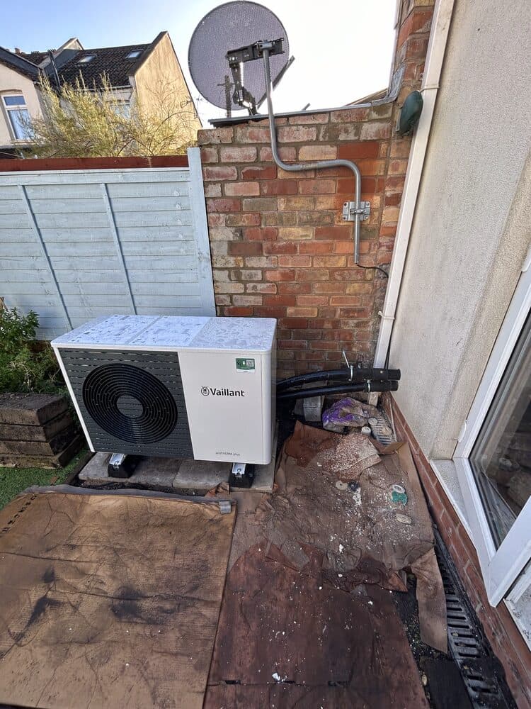 Wall-mounted air source heat pump outdoor unit