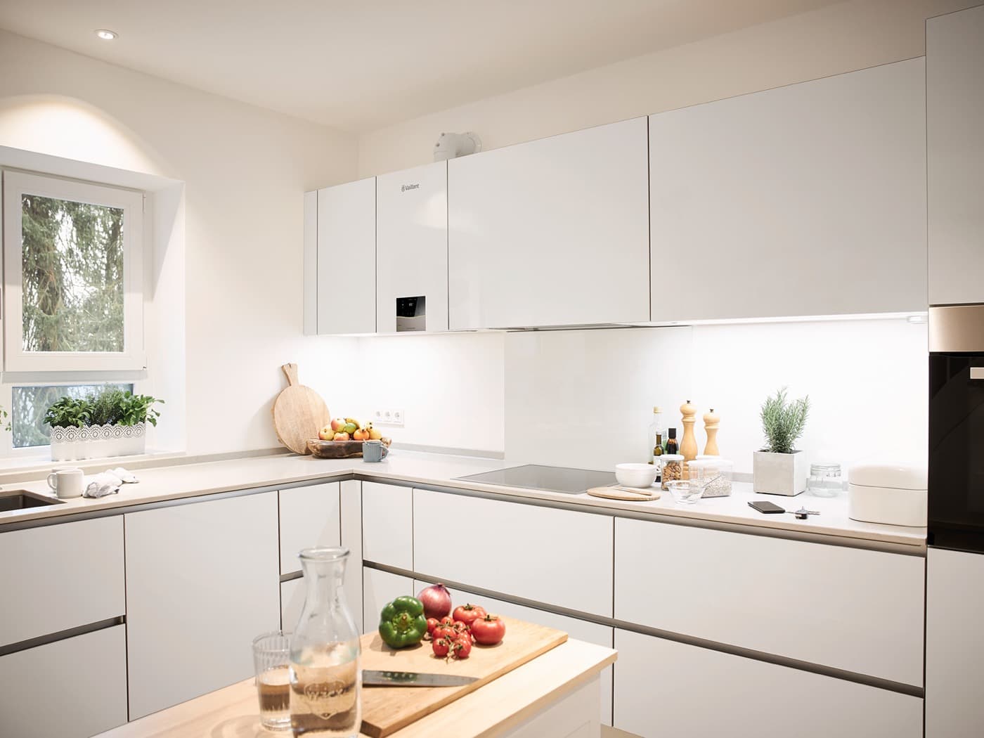 Vaillant ecoFIT boiler installed in a modern kitchen