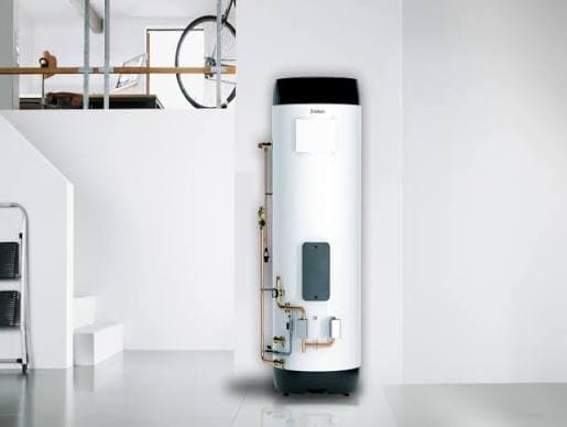 Vaillant unvented cylinder installed beneath an open staircase
